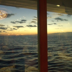 Fine dining at sea. Nancy, you'll always be in His beautiful reflection in the window. K.
