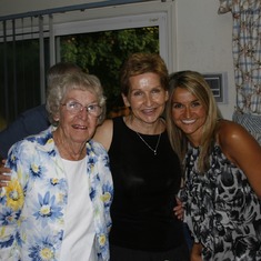 Nancy with daughter Sarah and Christie in 2009 at Jeanne's wedding shower.
