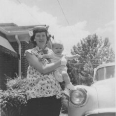 Nancy with Sue and expecting Patty in 1956