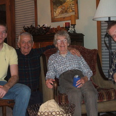 Nancy and Gerry with grandsons Kit and Grant in Arkansas - 2010