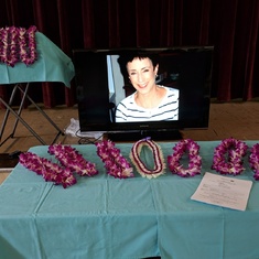 Sean's Lei he sent from Hawaii on display