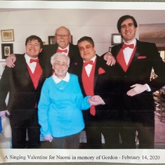 A Singing Valentine for Naomi in memory of Gordon - February 14, 2020