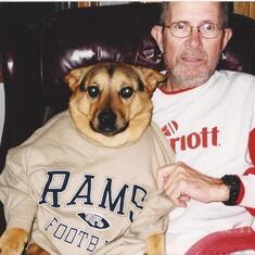Nap with Dixie the Rams Fan