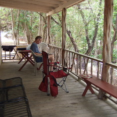 Nap with Crossword Puzzle, relaxing at Leakey Springs, TX 2011