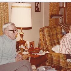 Nap's parents Alma & Leonard Arne in their home in Forest City,