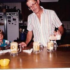 Joe & Grandpa Making A&W Floats 1991