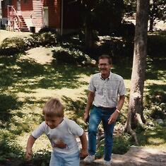 Joe & Grandpa (trying to keep up) Summer 1989