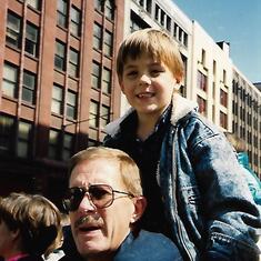 1991 Joe & Grandpa at the STL St Pats Parade
