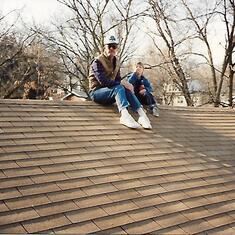 1991 Joe & Grandpa Enjoying the Roof