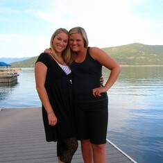 Nat and I on her dock in Sandpoint - getting ready to have dinner with her parents and family friends.
