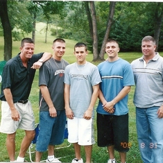 Nathan's Uncle Jeff, Nathan, Evan, Ryan & Nate's Uncle Danny  2003