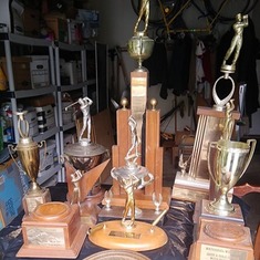 Nat's golfing trophies.