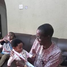 Egbinola with grandchildren, Victoria Ajoke and Raphael Olasubomi Ajayi