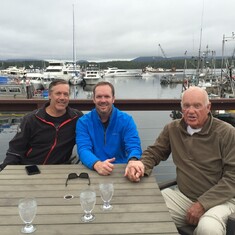 Neill and his sons Chris and Greg in Shearwater, Bella British Columbia