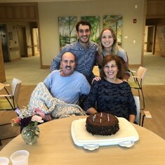 Celebrating Deborah's birthday in hospice.
