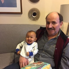 With his grandson