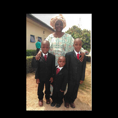 Mum with three of the Solarin grandsons- Obasegun, Oreofe and Ifeoluwa