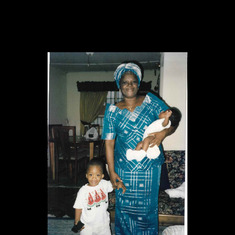 Mum and grandson Somto and baby Chiamaka Mbonu