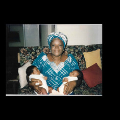 Mum and her grandchildren Obasegun and Chiamaka