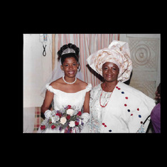 Mum and daughter Adaobi during her wedding