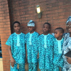Grandma with her grandsons -   Obasegun, Ife, Ore and Mofope(her dear as she fondly calls him)