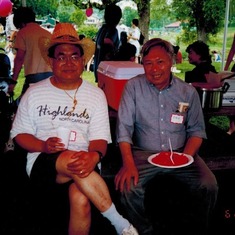 Nelson at annual church picnic in 2000