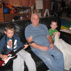 Grandpa with the grandkids.
