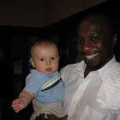 Koko with my son, Liam, at Jimboy and Amy Marcellana's rehearsal dinner.  July 9, 2010.