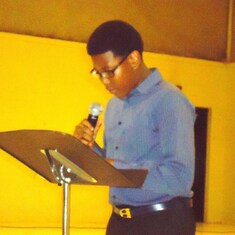 Paul Tonye Igali with the 1st Bible Reading at his grandpa's Service of Songs in Atlanta, GA 11/10/2012.