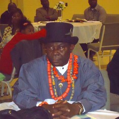 Chief (Dr) Eddie Ogoun, the Amaokosiowei (Ijaw) of Atlanta, GA at the Service of Songs in memory of his mentor, Pa Newton Igali, in Atlanta, GA, USA 11/10/2012.
