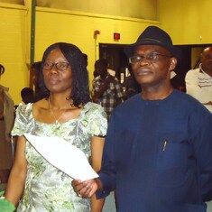 Mr Seidougha Baralatei and Dr (Mrs) Tonbara Baralatei (nee Temeketin) at her uncle, Pa Newton Igali's memorial service in Atlanta, GA, USA 11/10/2012.