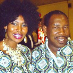 Hosts, Dr Pamo and Mrs Hetty Igali at the Service of Songs for their father, Pa Newton in Atlanta. GA, USA 11/10/2012.