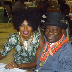Chief (Dr) Eddie Ogoun, Amaokosiowei (Ijaw) of Atlanta, GA with Mrs Hetty Igali.