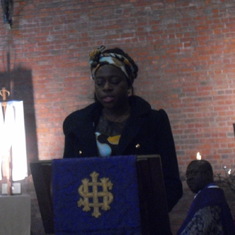 Preye giving a tribute at her Grandad's Requiem Mass 17/11/12