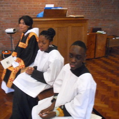 Anna, Ibiye & Odein Agada, one of the Servers at his Grandfather's Requiem Mass in London 17/11/12
