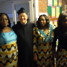 Timi, Kuro, Tari with Fr Peter at Reception