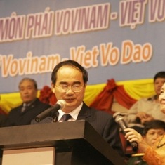 Hoang Luong Ngoc at the 70th Anniversary Ceremony of Voviam Viet Vo Dao