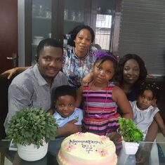 Ngozi and family celebrating Kamne's birthday