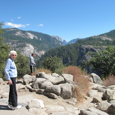 Nora enjoying the view at Yosemite