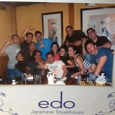 nicky with friends at edos
