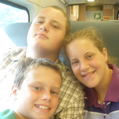 Nick,Nyle& Julia on the train to NYC