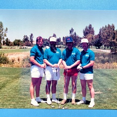 Here's a photo of Bob, Nick, Brent and I at a golf tournament, on June 1st, 1987. 