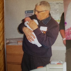 Pop holding his great granddaughter Callie