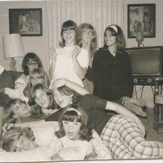 Mom's SS girls whoop it up on a slumber party. 1966