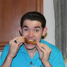 chicken eating Nick
