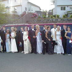 Kids in front of epic limo