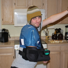2nd shoulder surgery...Niel working it for the camera.