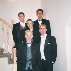 Gordon, Wyatt, Justin, Brandon, and Niel Homecoming dance.