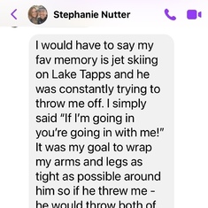 Stephanie shared a favorite memory with me. It made me smile and chuckle...Niel loved being at the lake with his friends!