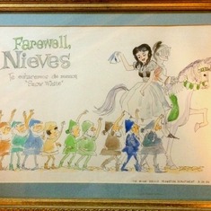 Farewell drawing from Miami Herald art department when Nieves left in 1966